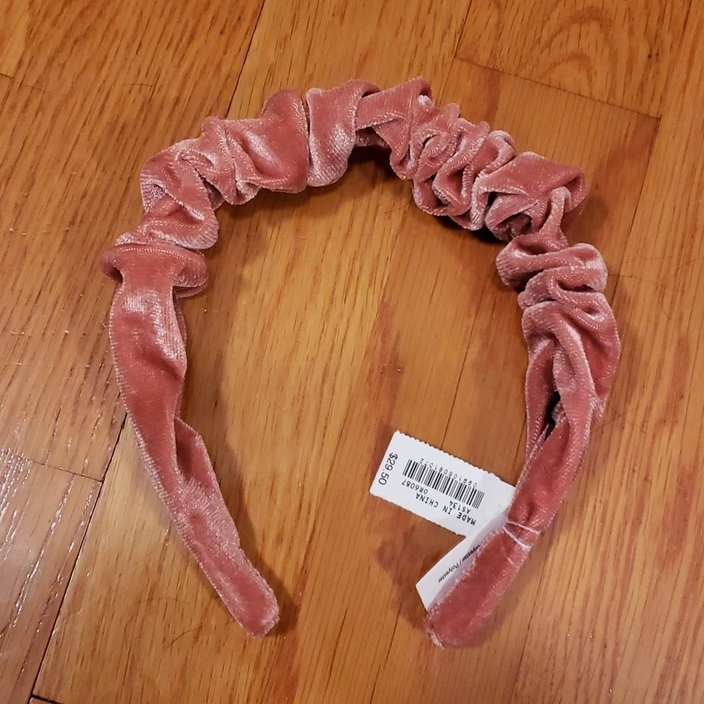 J. Crew Scrunched Velvet Headband NWT